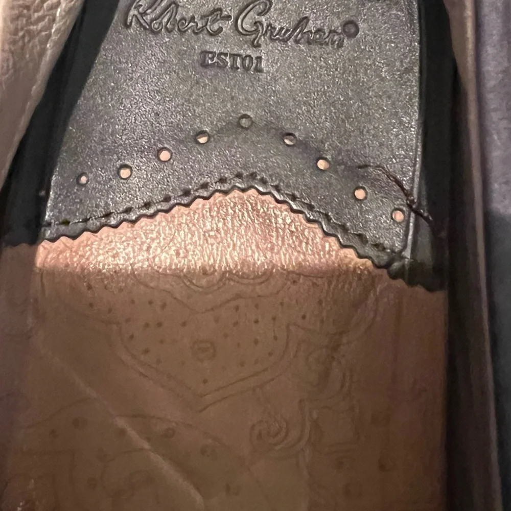 Robert Graham Soprano Paisley Gray‎ Embossed Mens Size 9 Leather Slip On